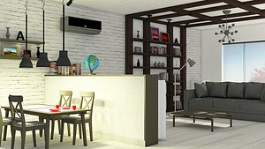 dinning living room 3D model