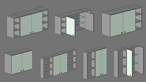 WC Wall Mirror Cabinet with Shelves model