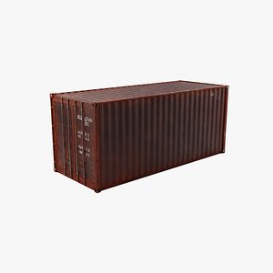 20Ft Cargo Container - Black - Rusted