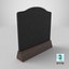 3D Customizable Countertop Crowned-Top Chalkboard with Triangle Stand