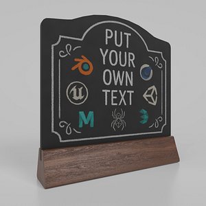 Customizable Countertop Crowned-Top Chalkboard with Triangle Stand