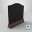 3D Customizable Countertop Crowned-Top Chalkboard with Triangle Stand