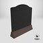 3D Customizable Countertop Crowned-Top Chalkboard with Triangle Stand