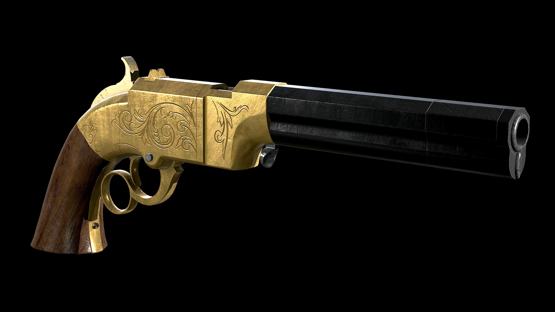 3D Volcanic Repeating Pistol Model TurboSquid 2018656