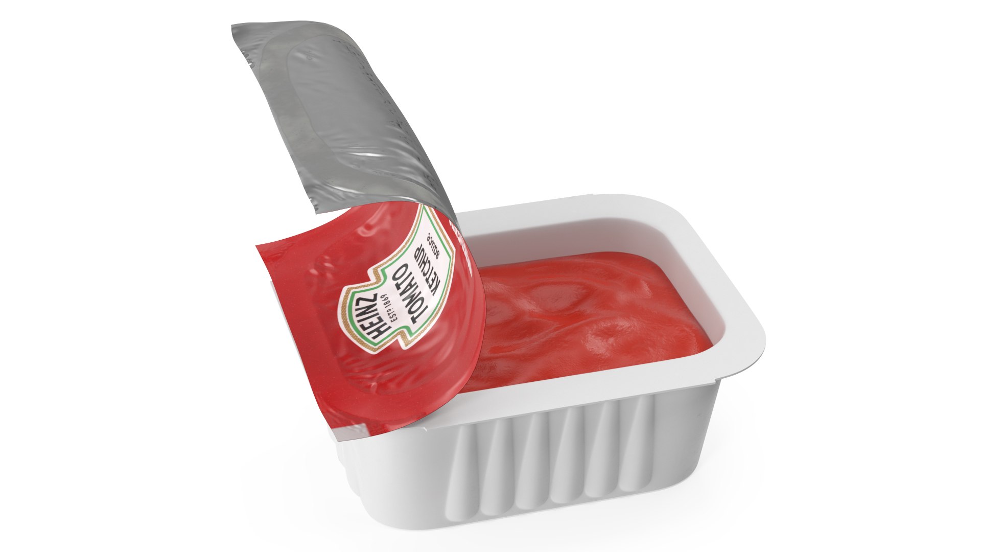 3D model Heinz Tomato Ketchup Sauce Cup Opened TurboSquid 2101478