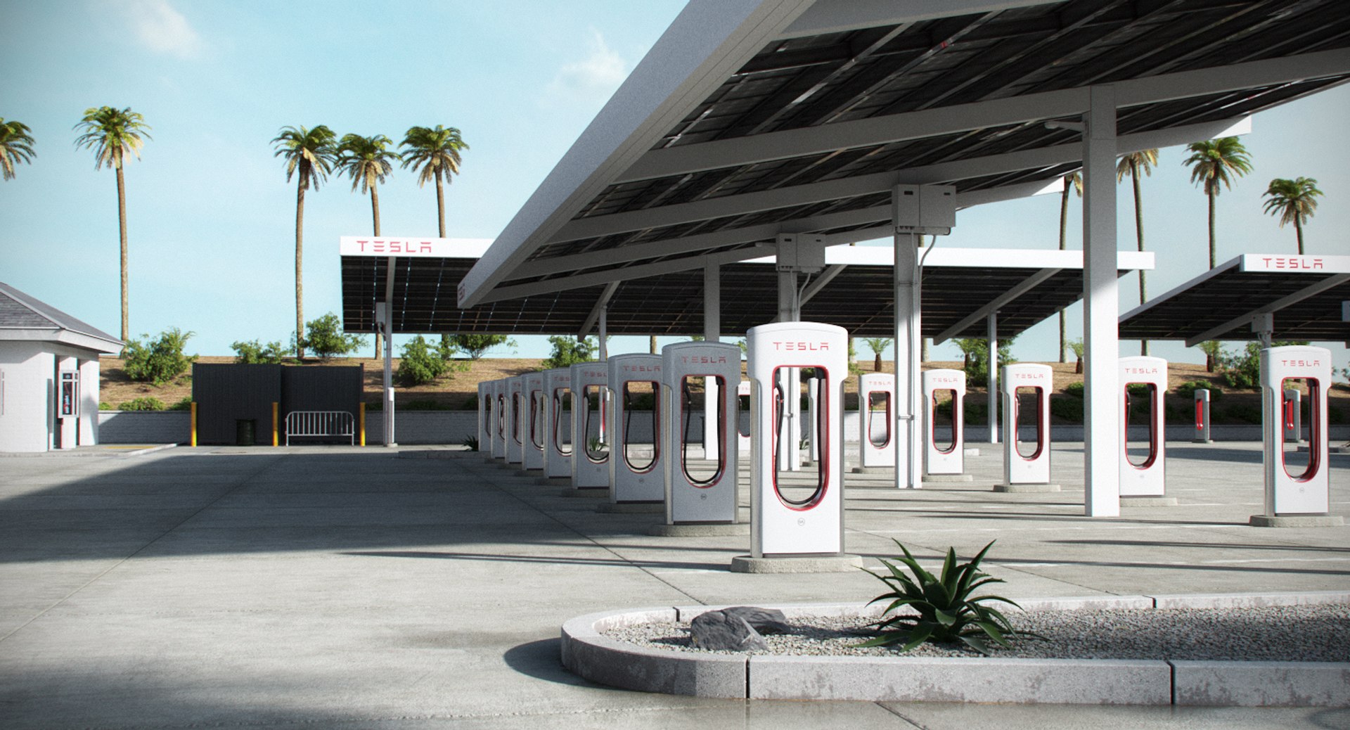 3D tesla supercharger kettleman city model TurboSquid 1235770