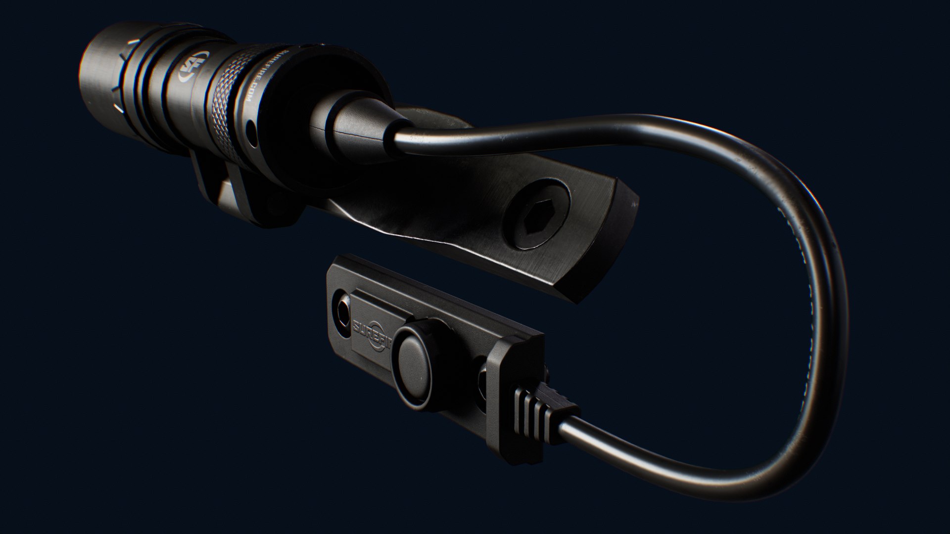 3D SureFire Flashlight Weapon Attachment TurboSquid 2296744