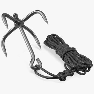 Stainless Steel Grappling Hook 3D model - Download Life and Leisure on