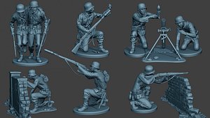 3D model german soldiers ww2 g5