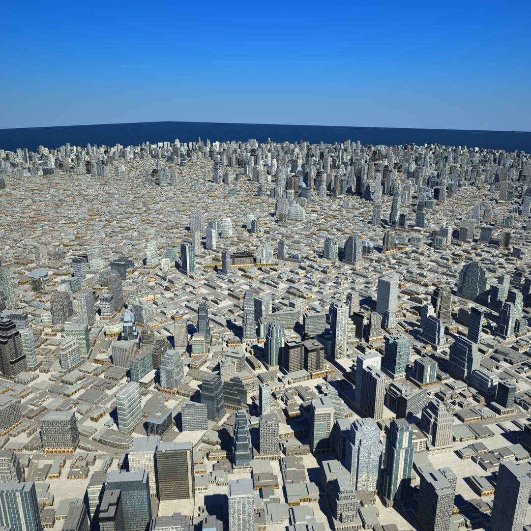 3d Model Cityscape Scene Highrise