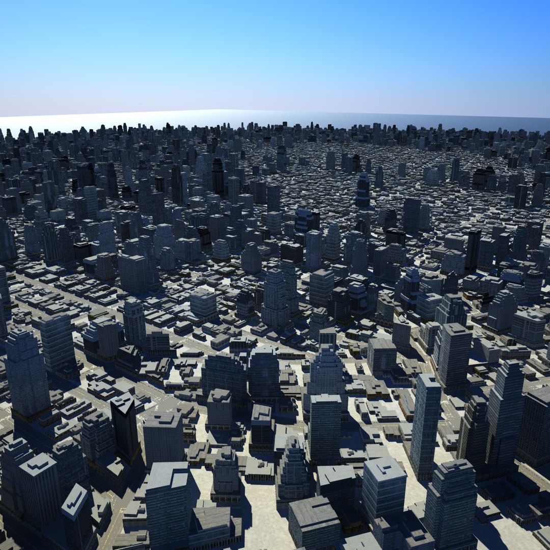 3d Model Cityscape Scene Highrise