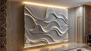 modern panel wall decor set wall relief mural CNC 84 model