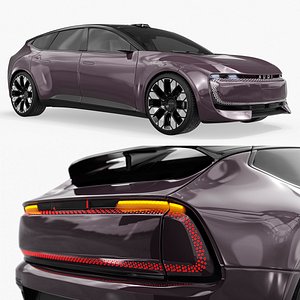 Audi E EV Vehicle Purple Rigged 3D model