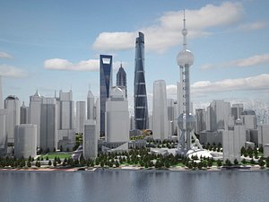 tower shanghai downtown 3d model