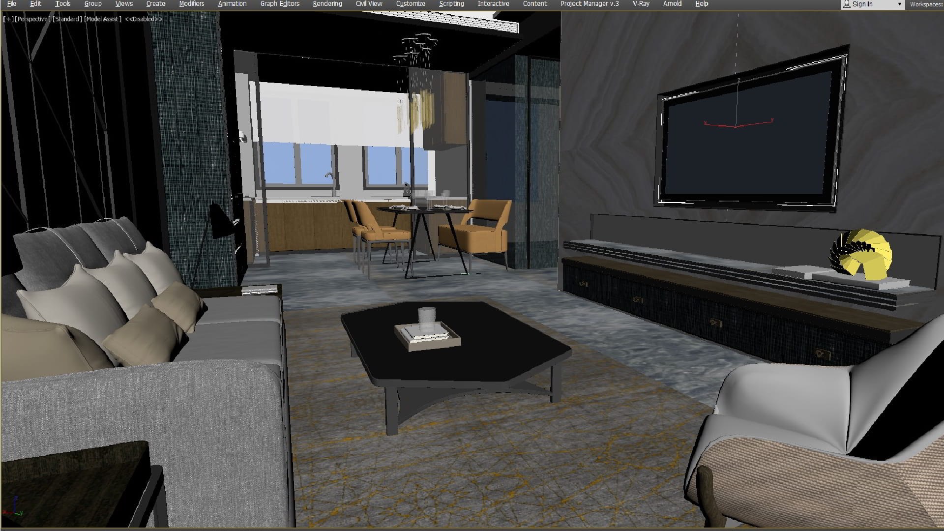 3D Model 57- Modern Luxury Living Room - Light Luxury - TurboSquid 2026409