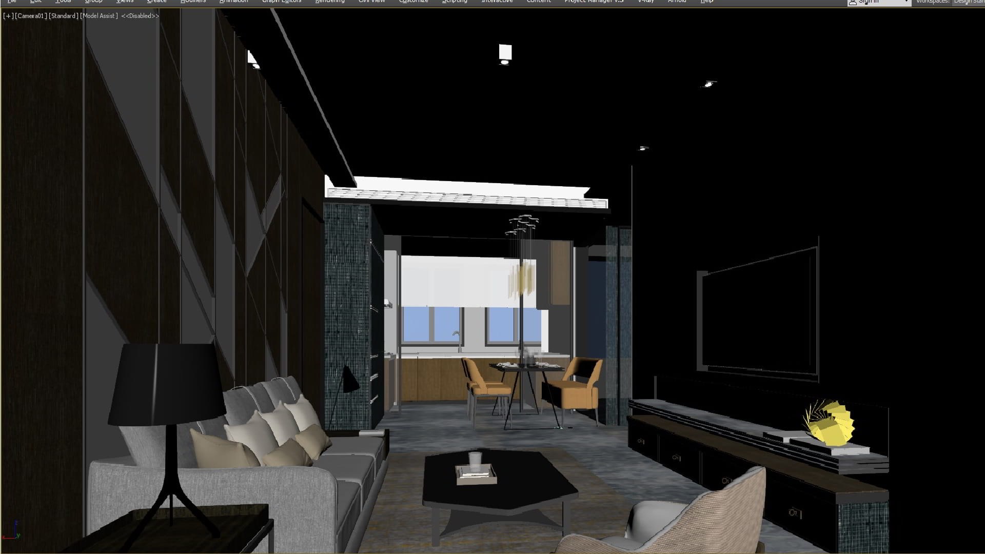 3D Model 57- Modern Luxury Living Room - Light Luxury - TurboSquid 2026409