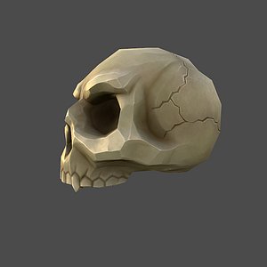 3d model low-poly cartoon skull