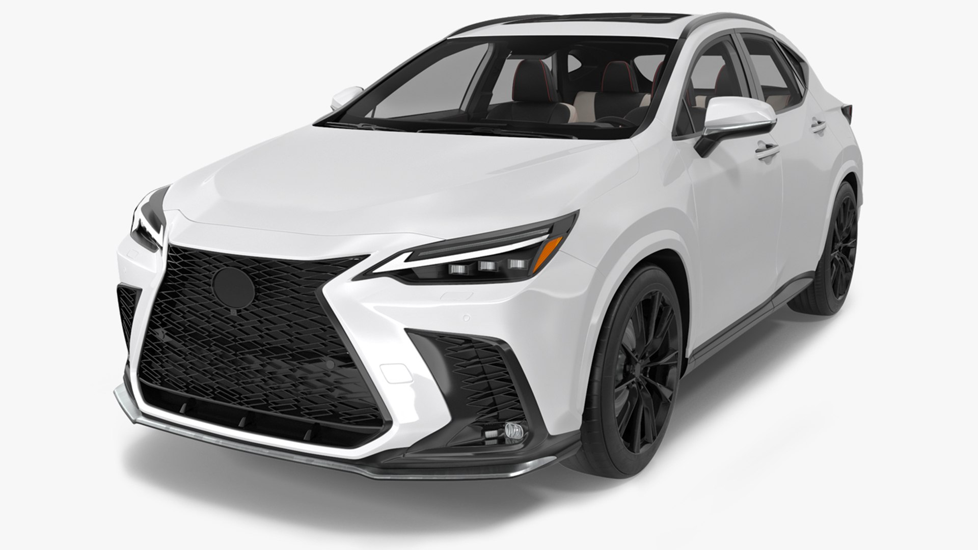 Premium Hybrid SUV White Simple Interior 3D model preview