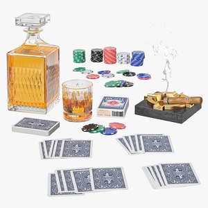 Decorative Poker Set 3D model