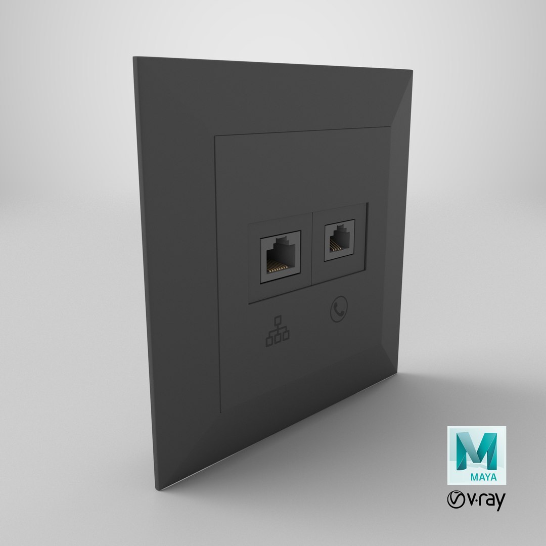 3D Telephone and Ethernet Wall Socket model https://p.turbosquid.com/ts-thumb/on/xe2JGB/cX/stemcell_maya_vray_render/png/1729101580/1920x1080/fit_q87/1ef3d0e4c6e3124650e387769ab761d856796df0/stemcell_maya_vray_render.jpg