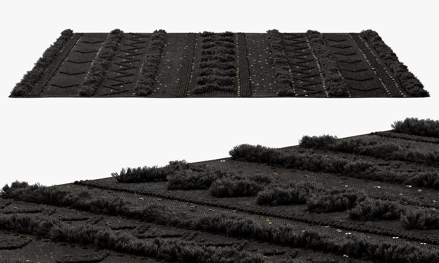 NuLOOM Black Wool Raised Geometric Shag Rug Model - TurboSquid 2148024
