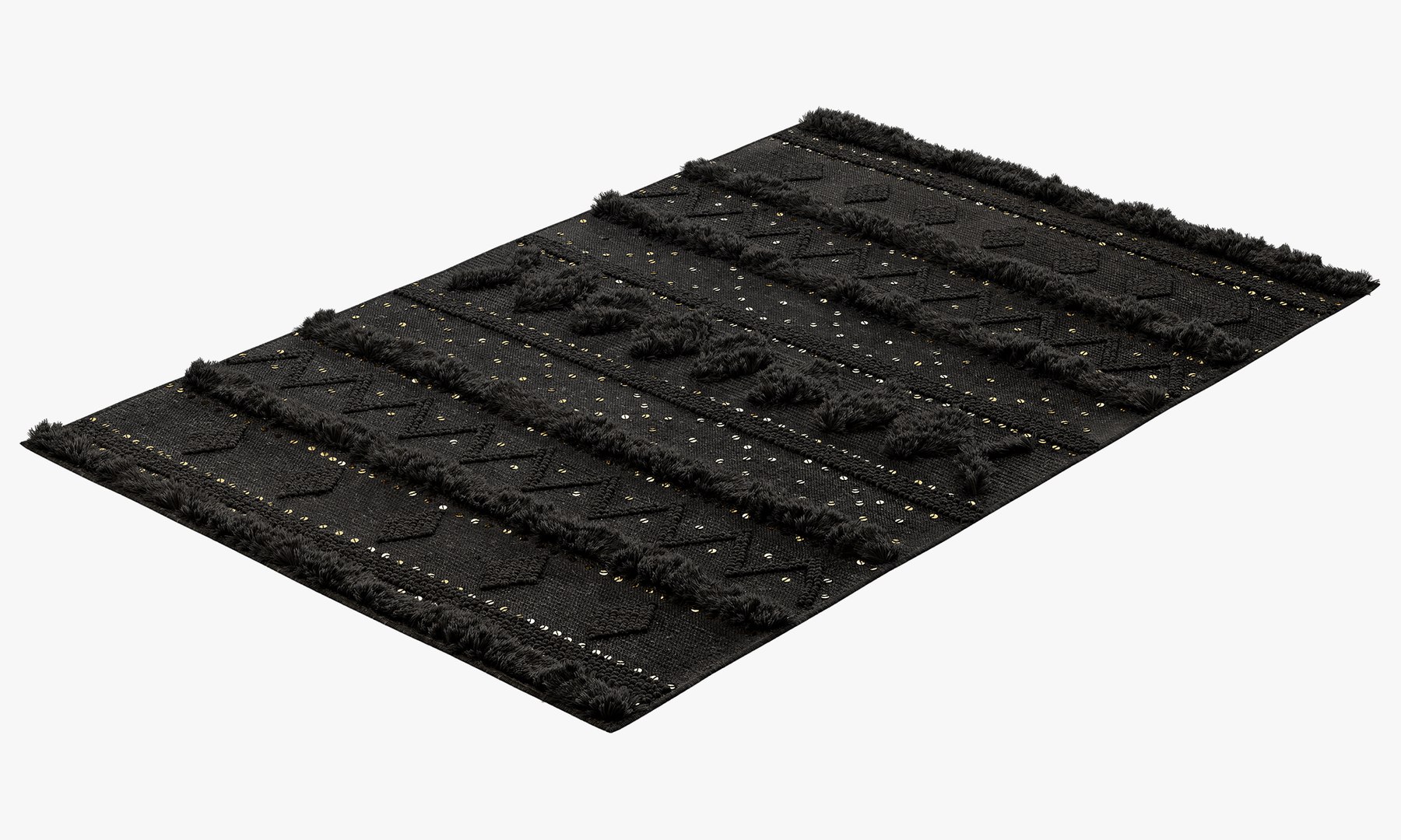NuLOOM Black Wool Raised Geometric Shag Rug Model - TurboSquid 2148024