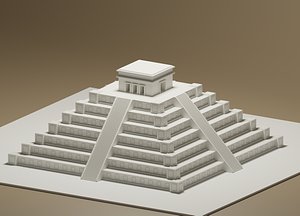 3D cartoon mayan pyramid