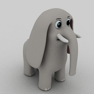 elephant cartoon 3D model