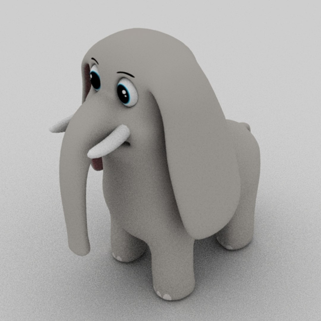 Elephant cartoon 3D model - TurboSquid 1323777