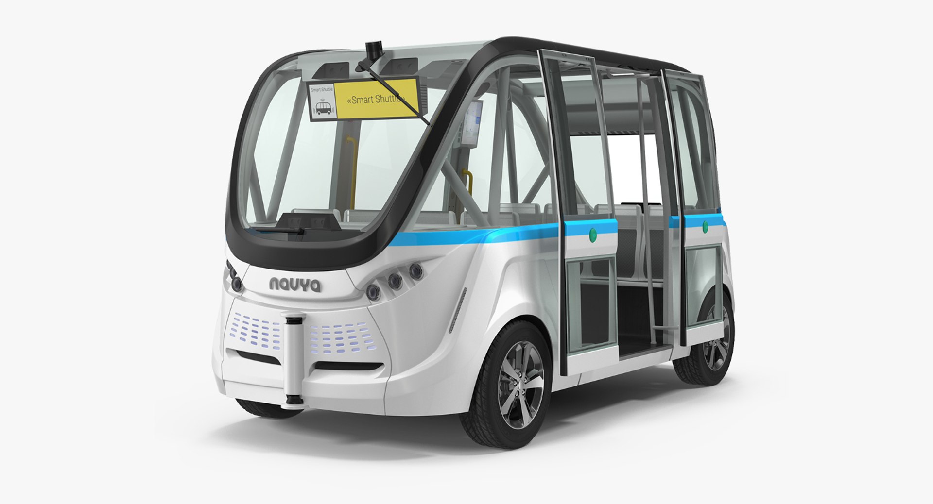 Driverless Minibus Electric Generic Rigged 3D model preview