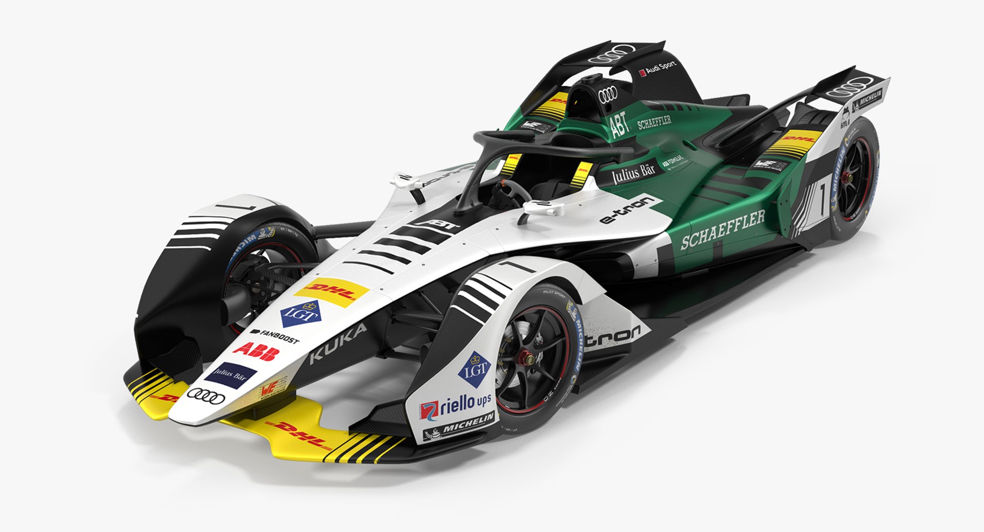Audi E-Tron FE05 Formula E Rigged 3D model preview