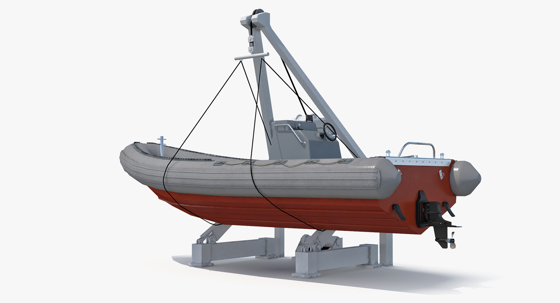 Rescue Boat Crane Model TurboSquid 1240728