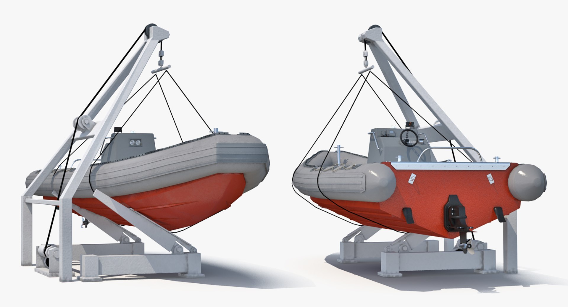 Rescue Boat Crane Model TurboSquid 1240728