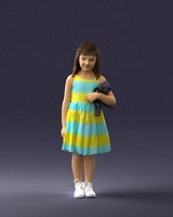 Girl with toy cat 0130
