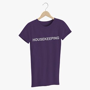 3D Female Crew Neck Hanging Purple Housekeeping 02 model