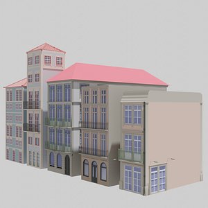 Portuguese Style Buildings 3D model