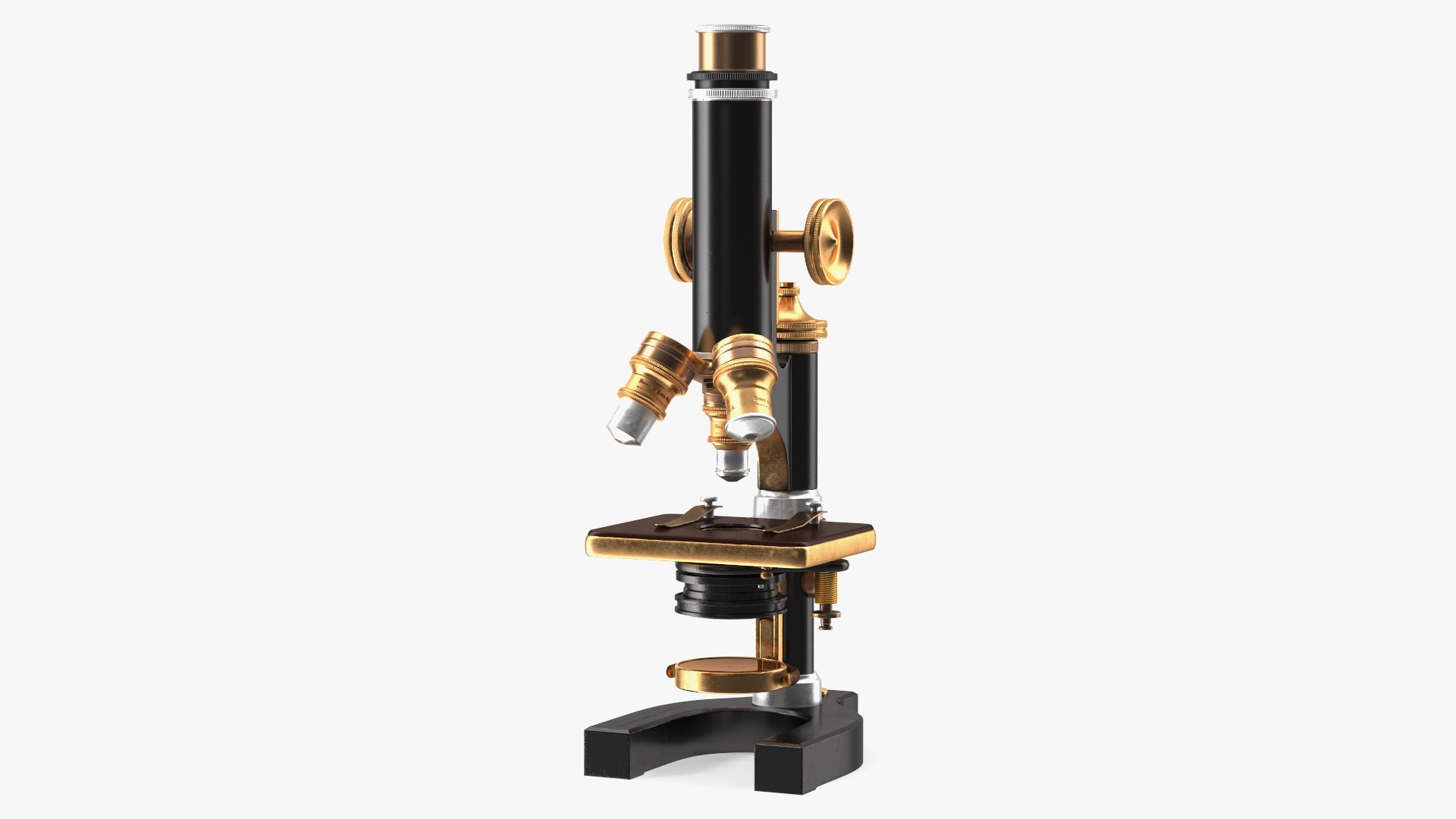 Antique Microscope Black 3D model preview