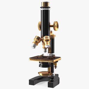 Antique Microscope Black 3D model