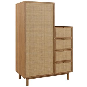 Pavia Single Wardrobe with Drawers