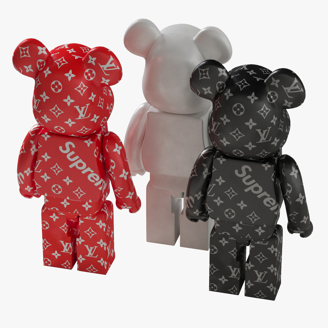 3D bearbrick bear supreme model - TurboSquid 1700078
