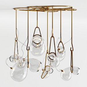 3D 7-bulb catch chandelier