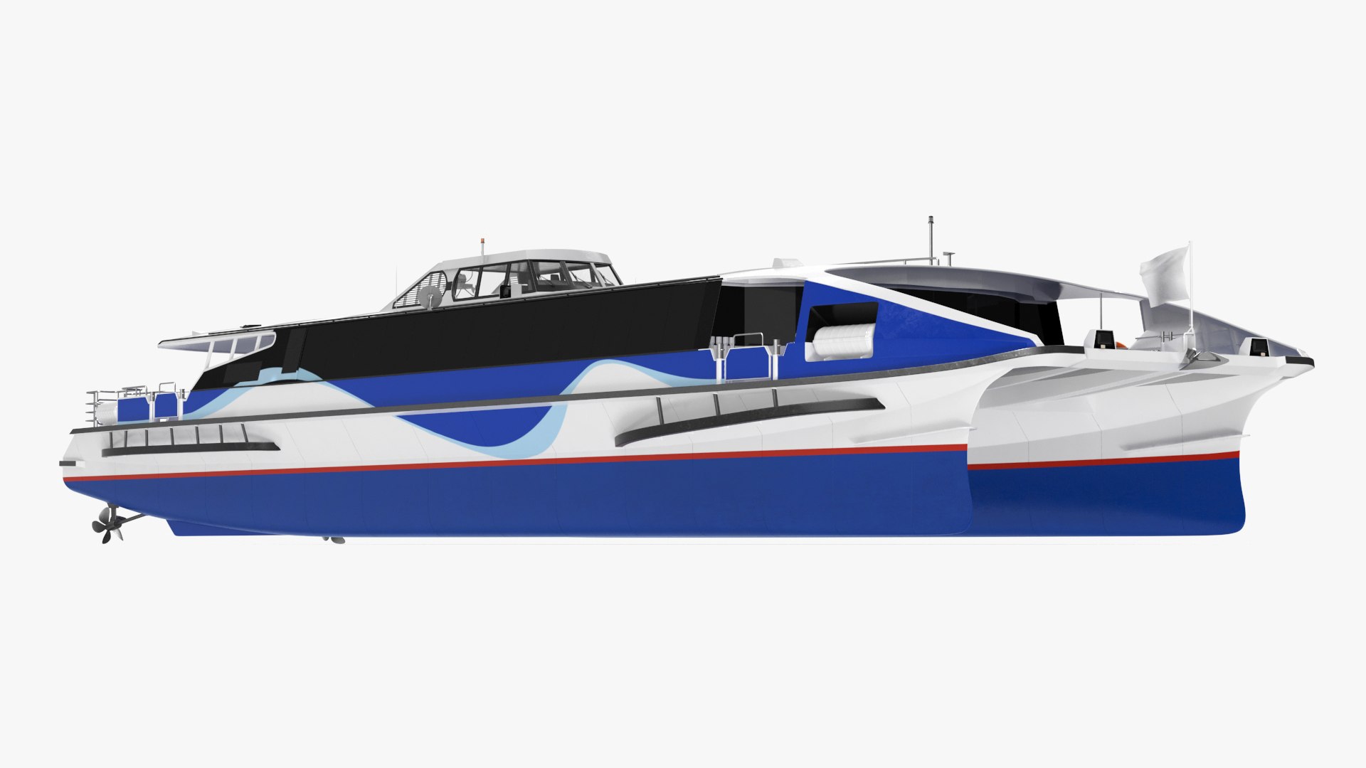 River Bus Boat 3D model preview