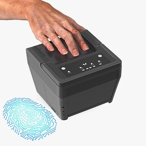 Fingerprints Scanner with Rigged Hand Collection for Cinema 4D