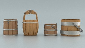 3D laos Game Buckets model
