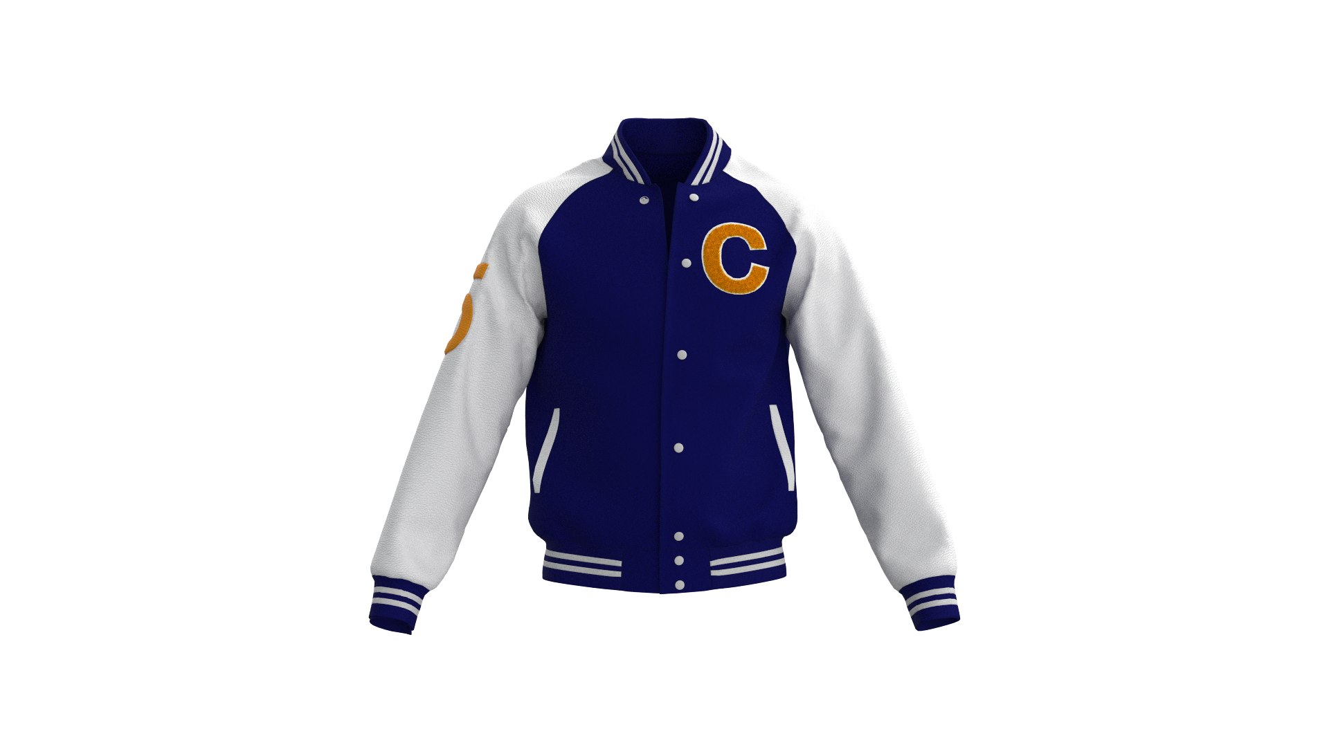 3D Male raglan varsity jacket - TurboSquid 2152452