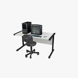 Computer office table 3D model