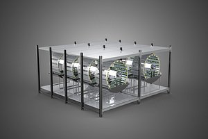 3D INDOOR ARRAY ROW SHELF RACK TRAY ROTARY HYDROPONIC PLANT FARM UP model