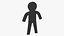 Plastic Stickman Rigged Black