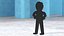 Plastic Stickman Rigged Black