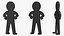Plastic Stickman Rigged Black